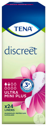 Tena Discreet Ultra Mini Plus Protège-Slip Fuites Urinaires Légères 24 Pièces
