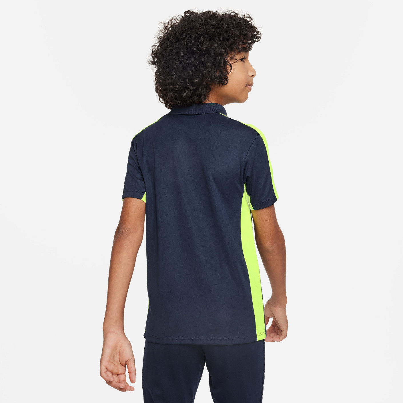 Nike Dri-Fit Academy 23 Polo Kids Donkerblauw Geel Wit