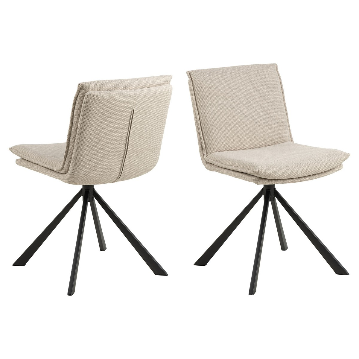 Eetkamerstoel Goole beige met mat zwart frame