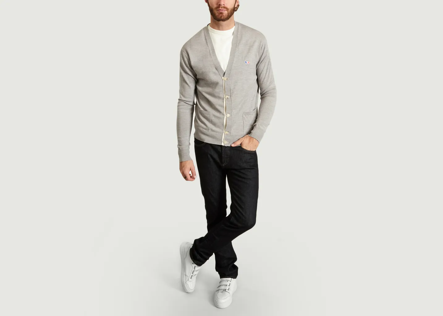 Cardigan Renard Tricolore Maison Kitsuné