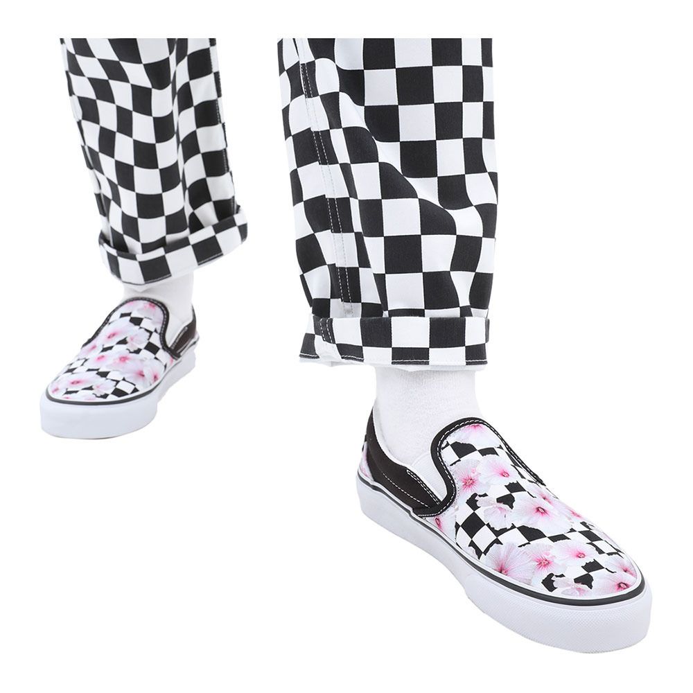 Vans CLASSIC SLIP-ON - Sneakers Femme hibiscus check black