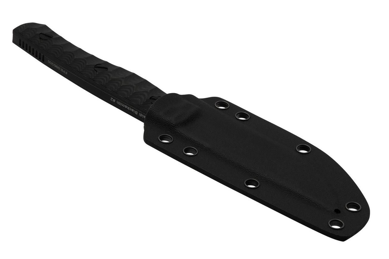 Bestech Heidi Blacksmith #2 Hollow Compound Grind, Black Stonewashed, Carbon Fiber BFK04B vaststaand mes