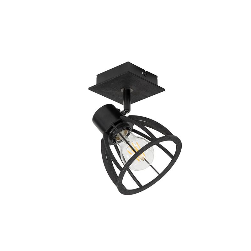 Industriële wandlamp zwart draai- en kantelbaar - Fotu