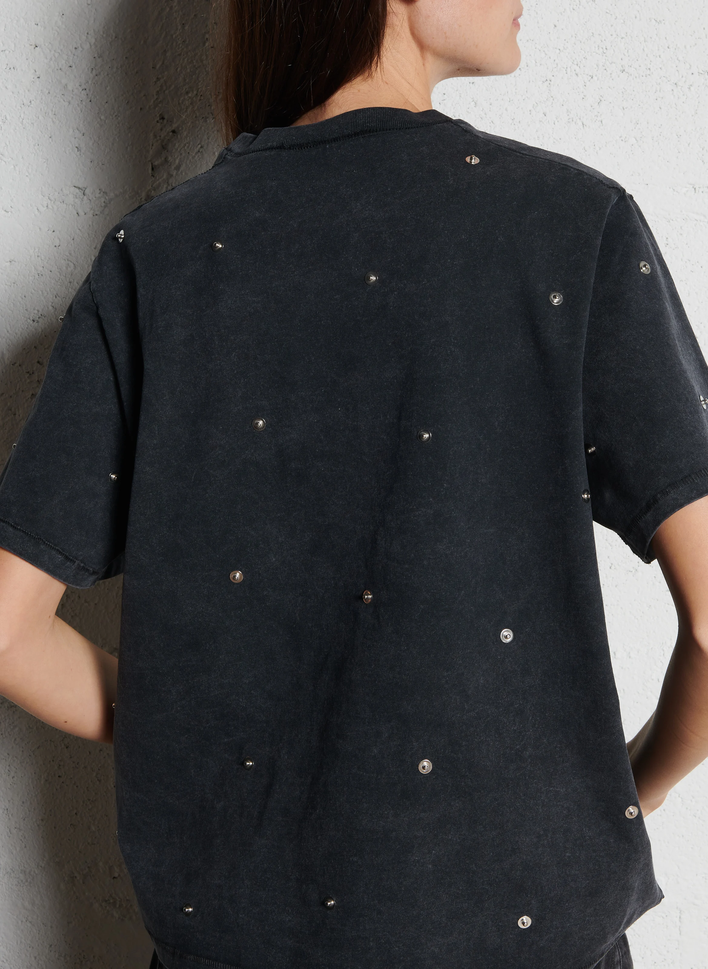 ERIVET - Tee-shirt col rond en coton | Gris
