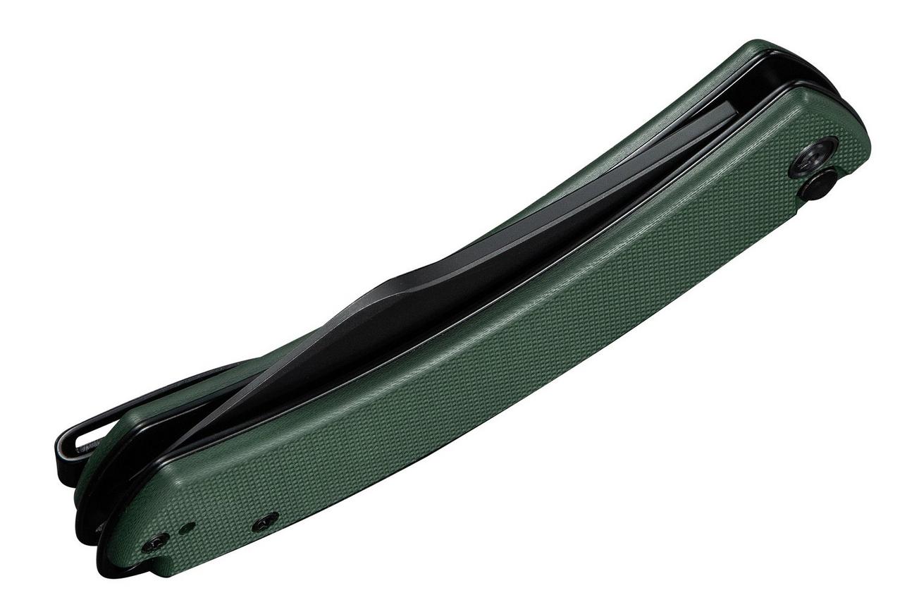 Civivi Outlaw Muk C24079-3 Blackwashed 14C28N, Green G10, zakmes