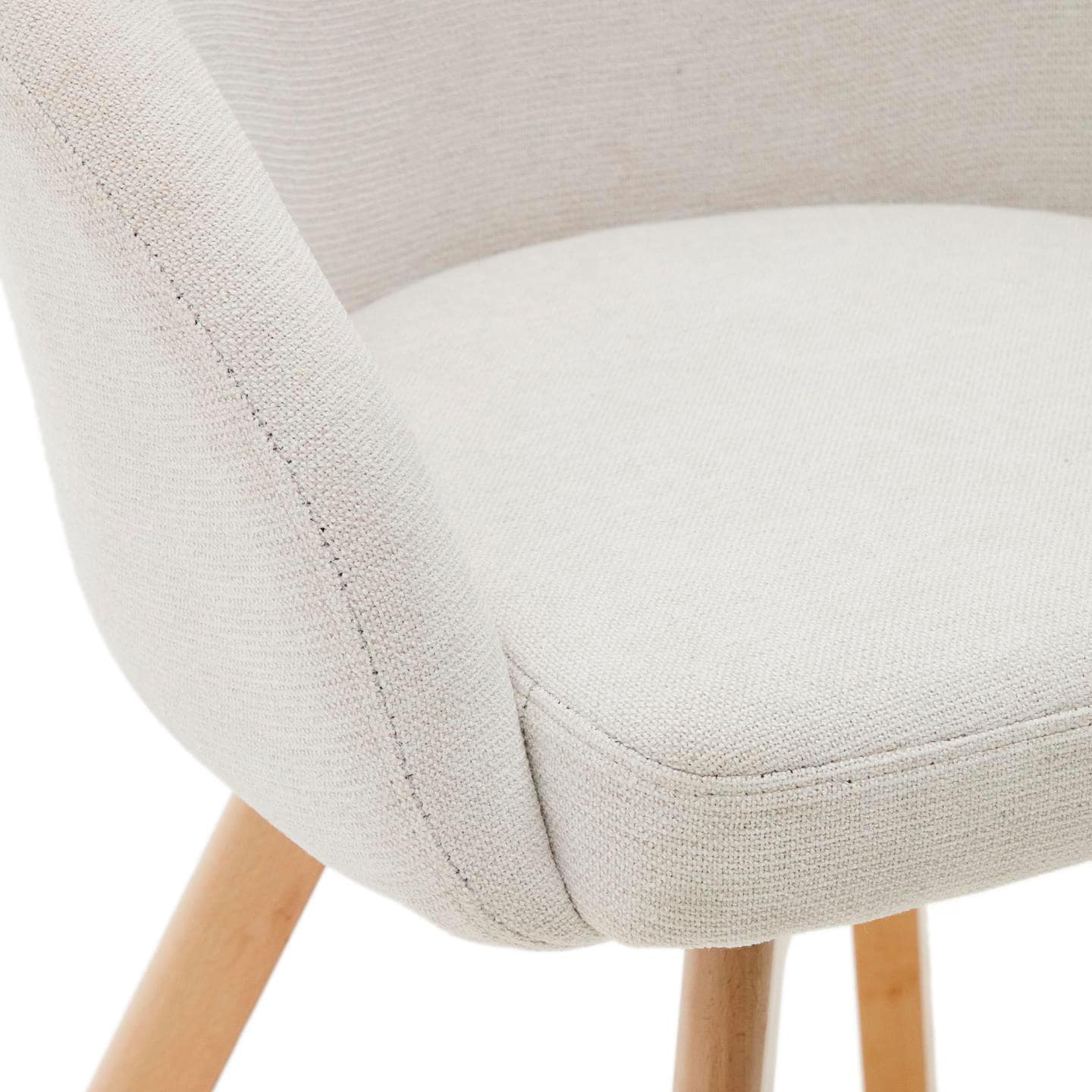Kave Home Drehstuhl MARVIN beige/Buche massiv