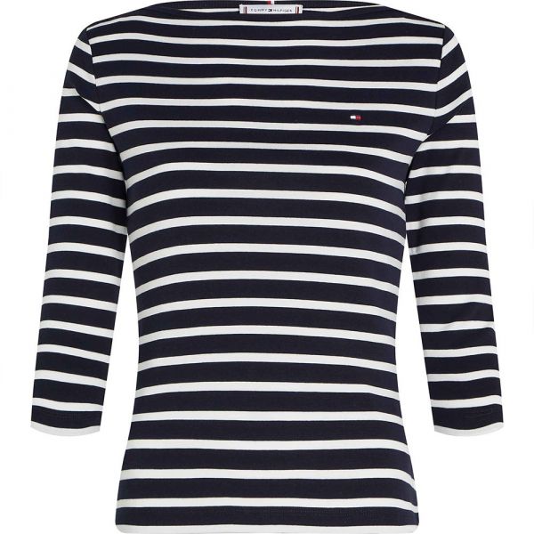 Tommy Hilfiger T-Shirt De Manga 3/4 Slim Cody Nos Breton Desert Sky / Ecru XS