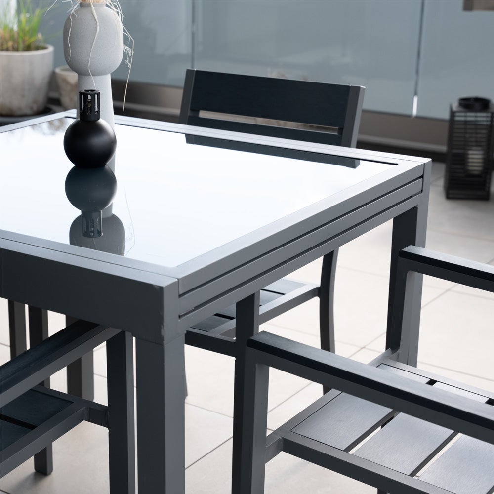 Home Deluxe - Uitschuifbare tuintafel - VERANO - ca. 90(180)x90x75 cm - incl. accessoires