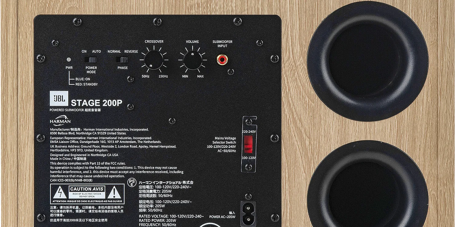 JBL 200P Bois clair Caissons de basses