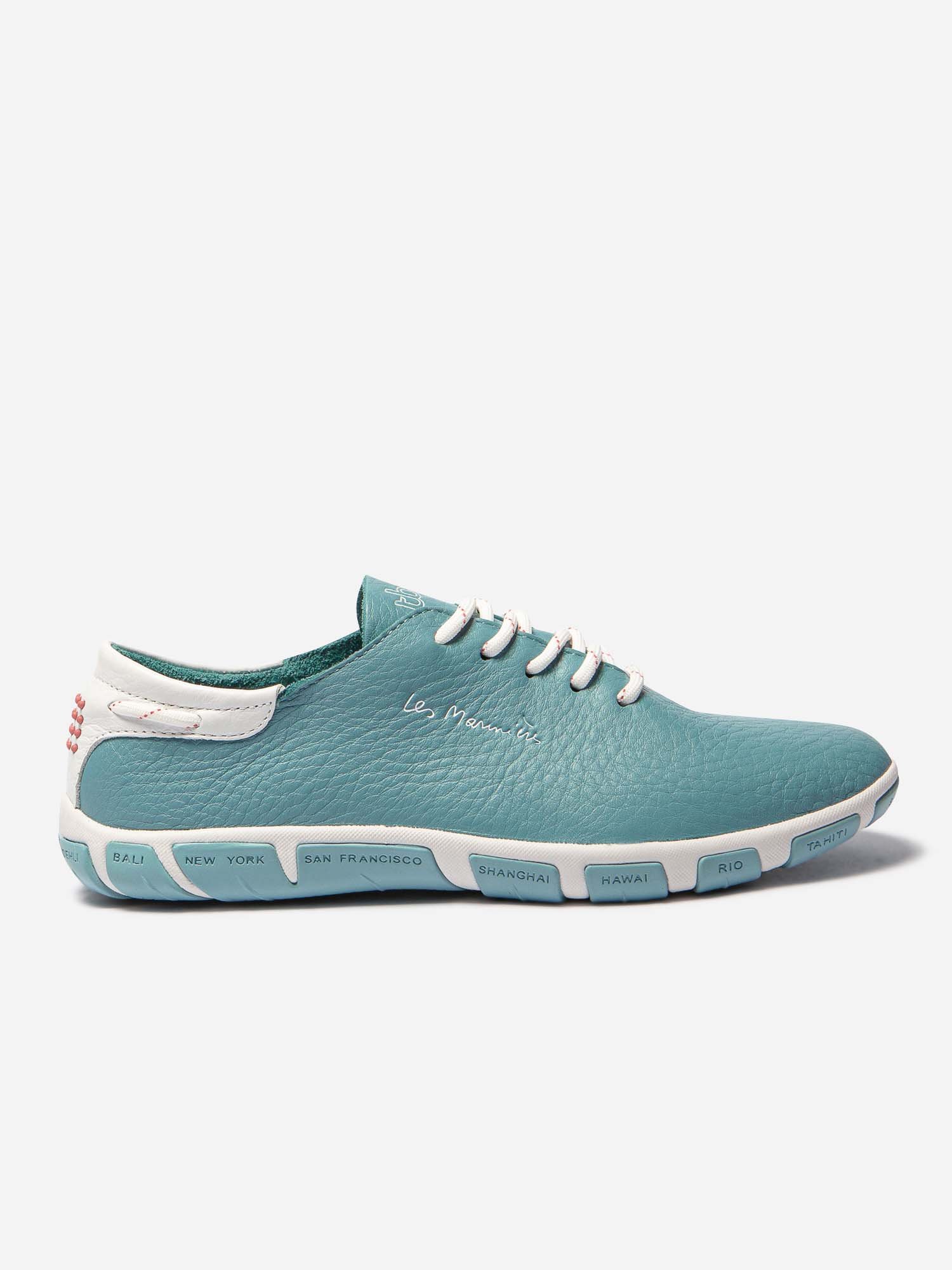 Tennis Femme Confort Cuir Bleu