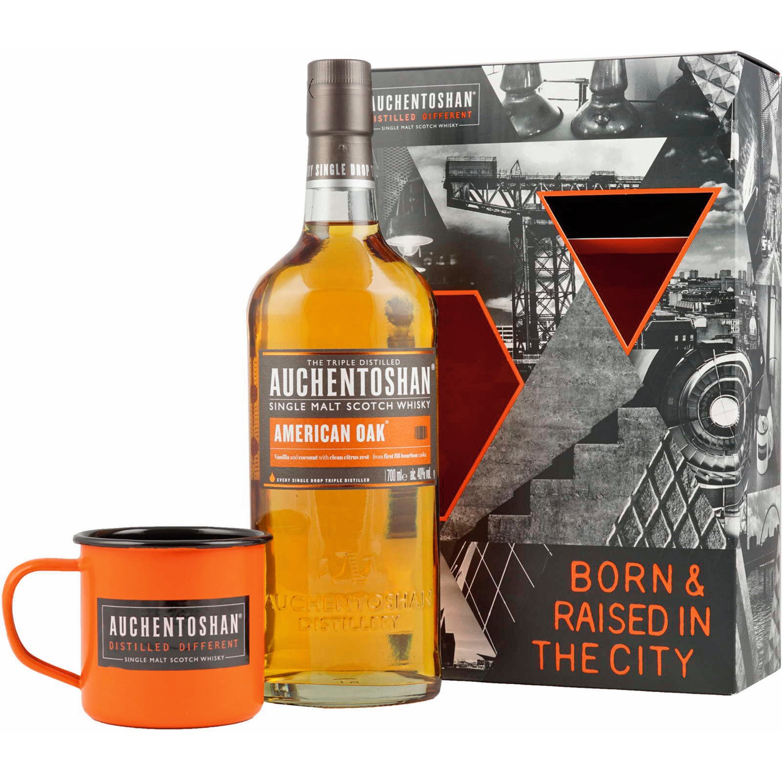 Auchentoshan Single Malt Whiskey-Set + Becher 70 cl