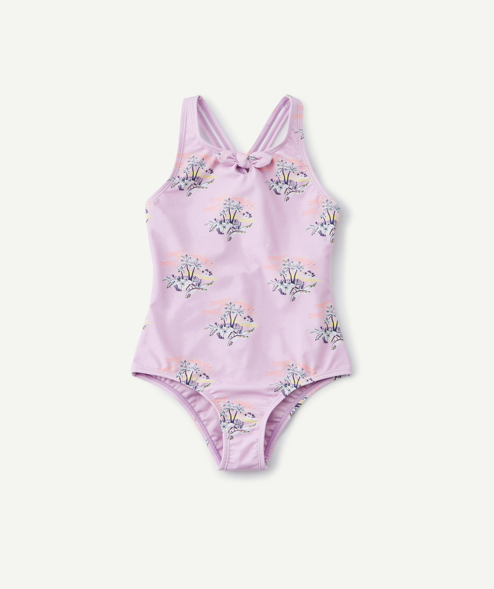 MAILLOT DE BAIN 1 PIÈCE FILLE EN FIBRES RECYCLÉES VIOLET