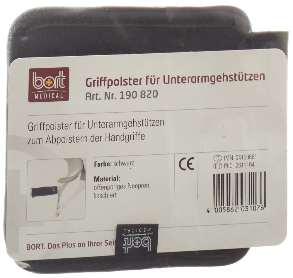 BORT Griffpolster Unterarmgehstützen schwarz 1 Paar