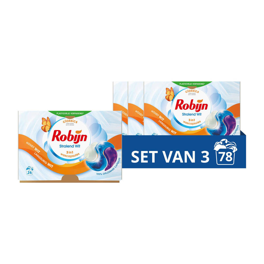 3-in-1 wascapsules Stralend Wit - 3 x 26 wasbeurten - 78 wasbeurten