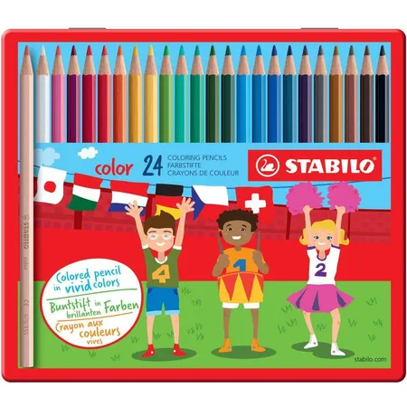Buntstift - STABILO color - 24er Metalletui - mit 24 verschiedenen Farben