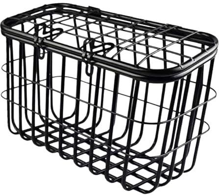 Voor/achter fietsmand Driewieler Achtermand met Deksel IJzer Zwart 43,5x23x26,5cm