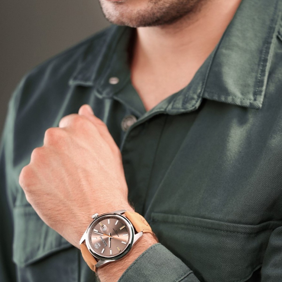 Montre Timberland Orford cadran marron cuir beige
