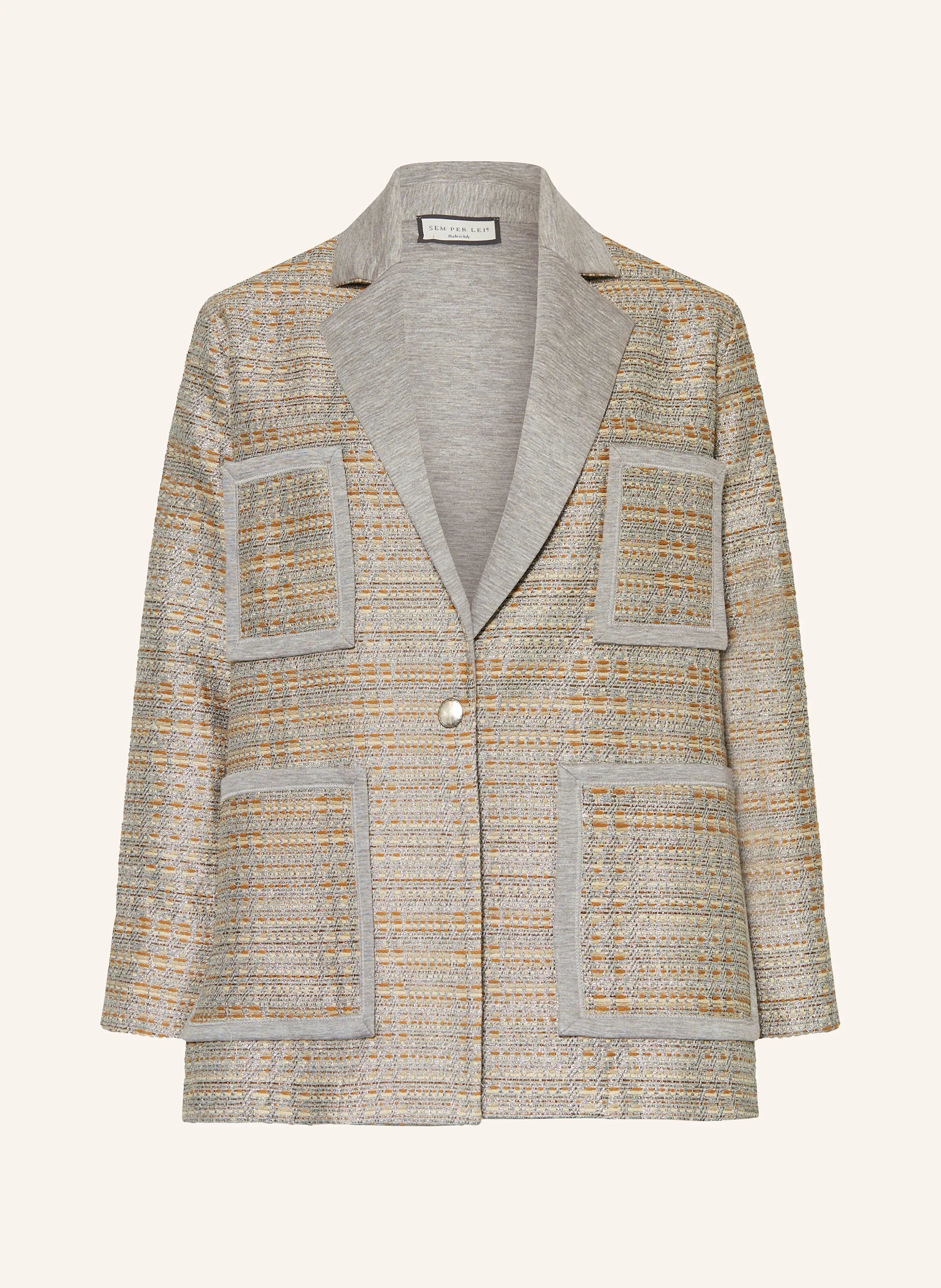 SEM PER LEI Tweed-Blazer mit Glitzergarn