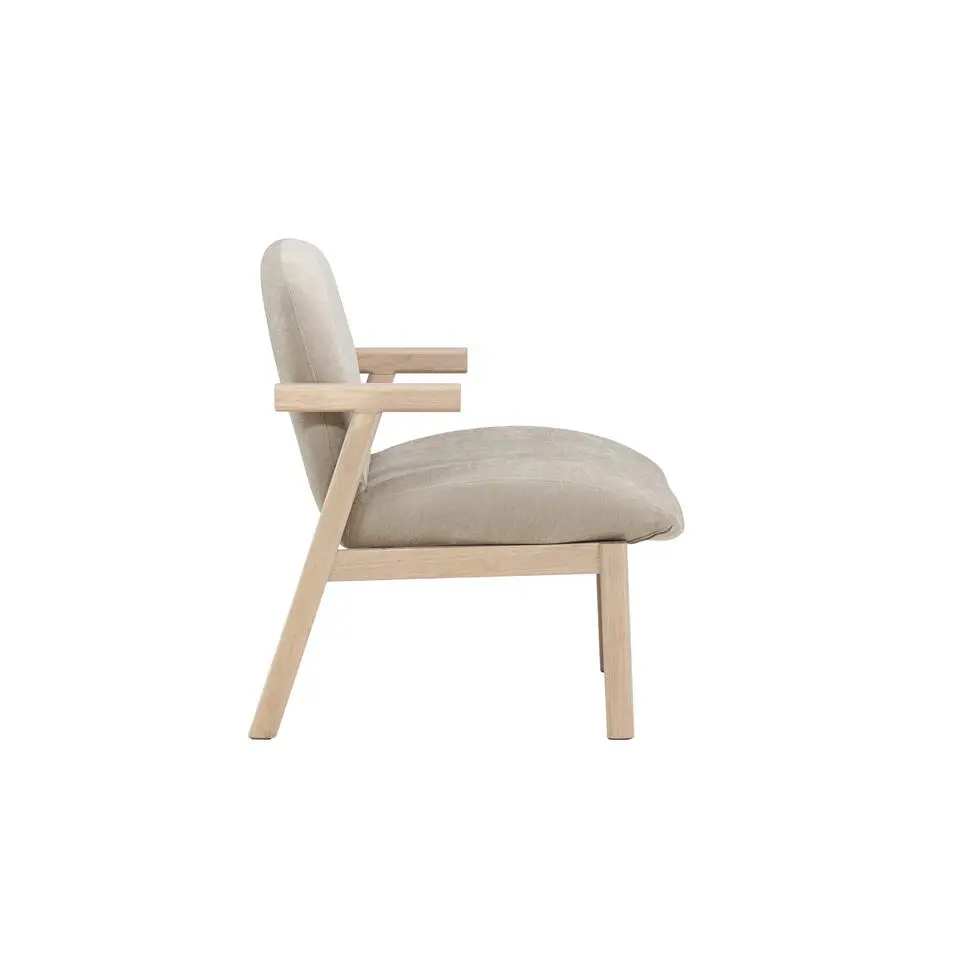 Fauteuil Beige/Whitewash Stof - 67x74x77cm - Rile