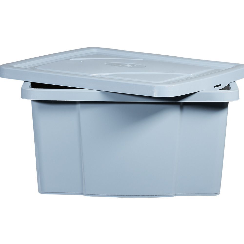 Box de rangement plastique bleu 30L x3