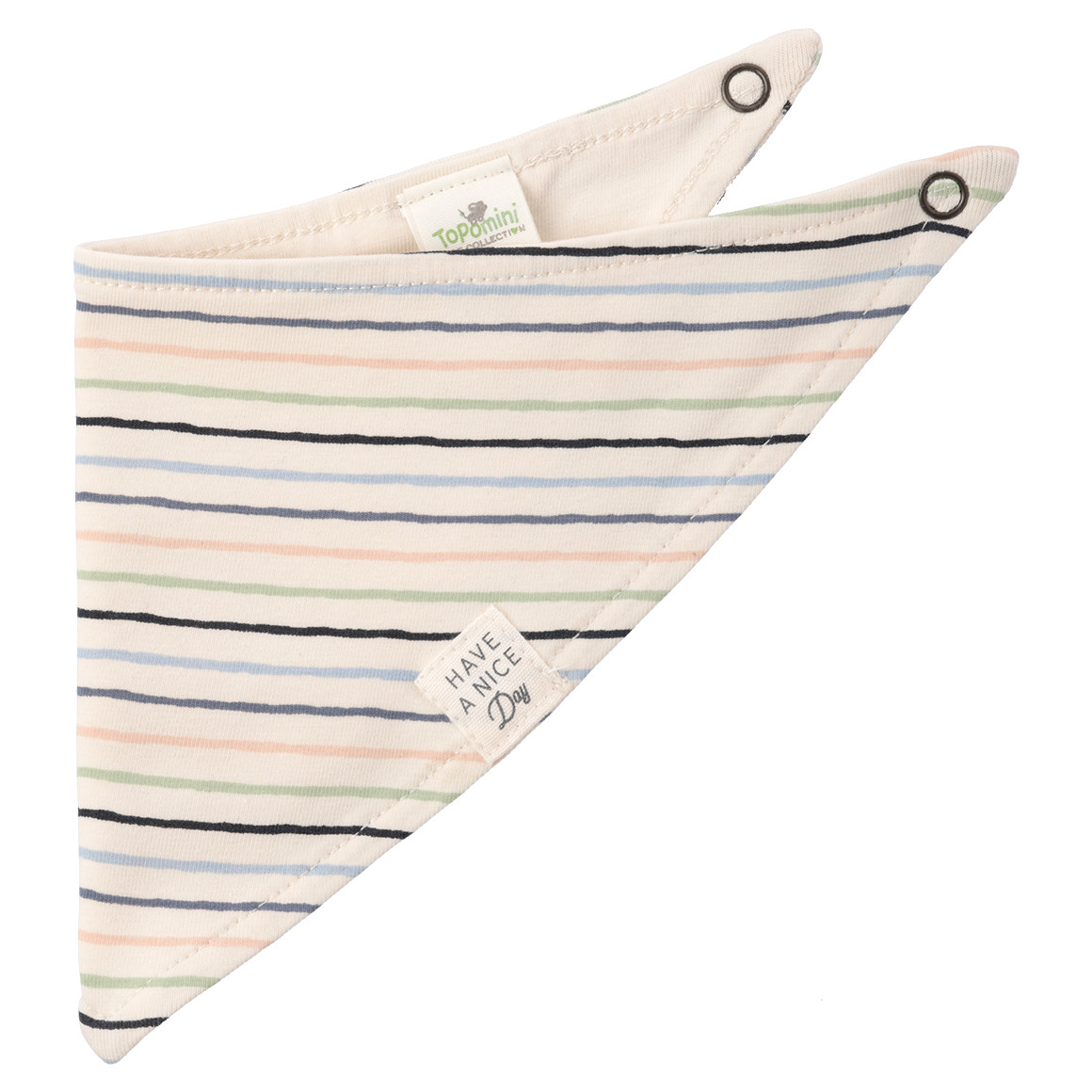 Topomini Pure Collection Baby Bandana mit Streifen hellgrün / bunt / weiss