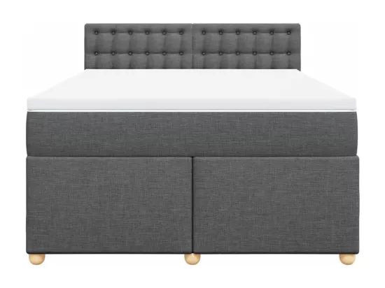 Sommier à lattes de lit avec matelas Gris foncé 140x190cm Tissu