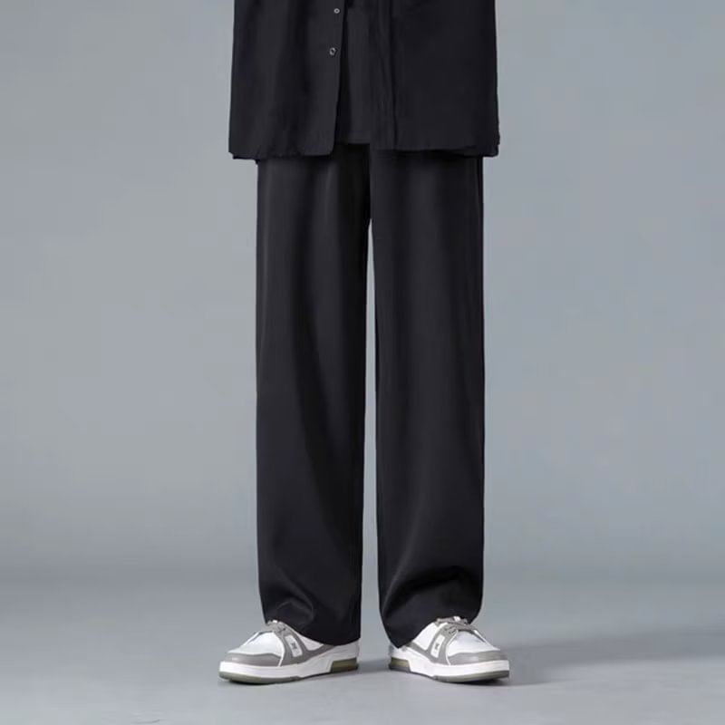 Blueforce - Mid Rise Plain Wide Leg Broek