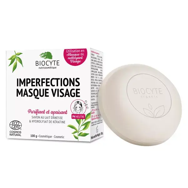 Sabonete Sólido Biocyte para Imperfeições e Máscara Facial Orgânica 100g