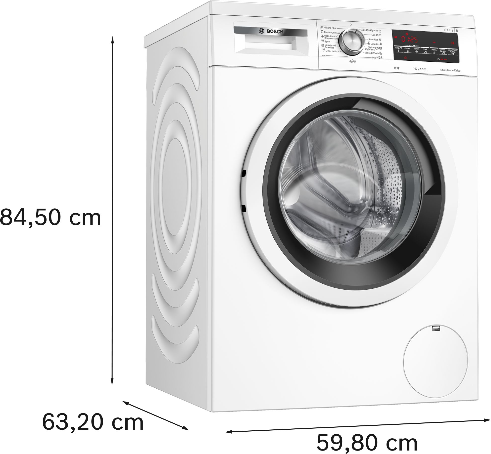 # PRODUTO RECONDICIONADO # Máquina de Lavar Roupa de Carregamento Frontal Série 6 9 kg 1400 rpm WUU28T61ESB