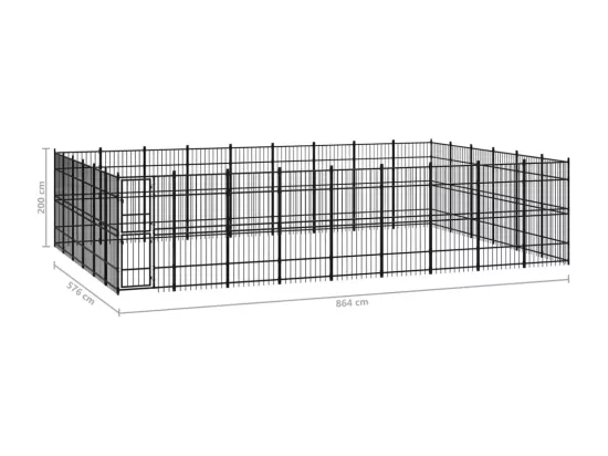 Chenil cage enclos pac noire 864 x 576 x 200 cm 02_0041855