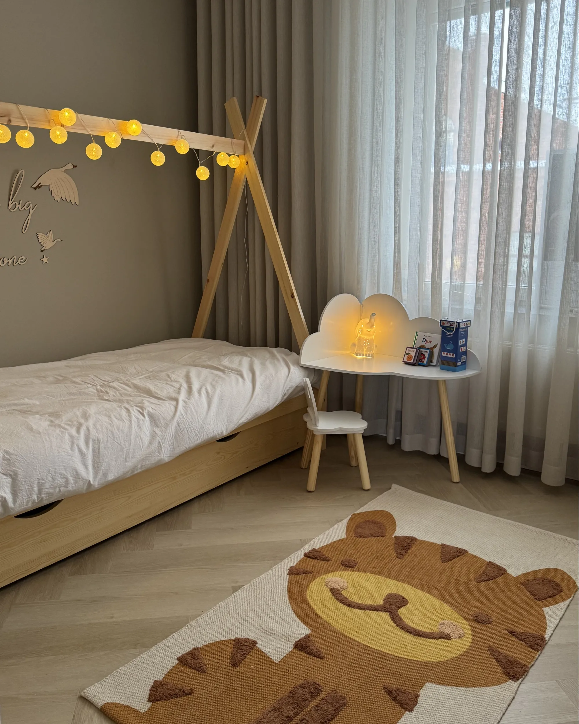 Kindertafel en stoel set CLOUDY Wit