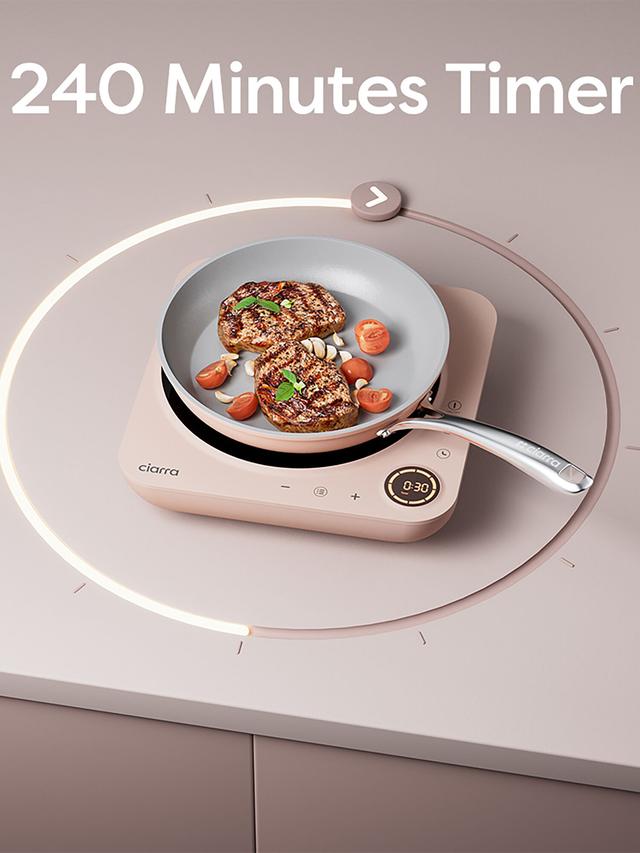 ciarra Tragbare Induktionskochplatte mit 4h Timer, 2000 W