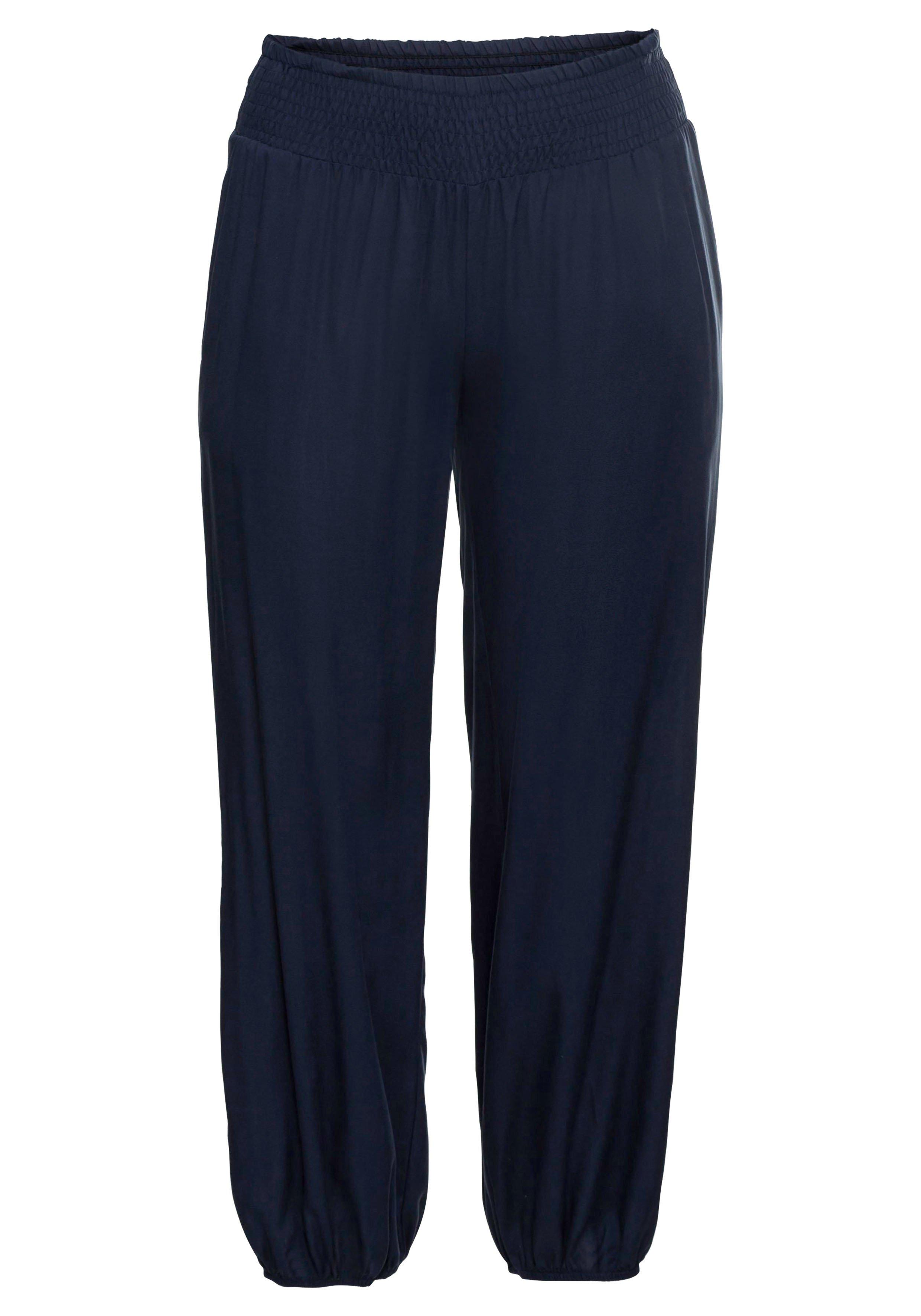 Weite Hose mit Smokbund, aus Viskose