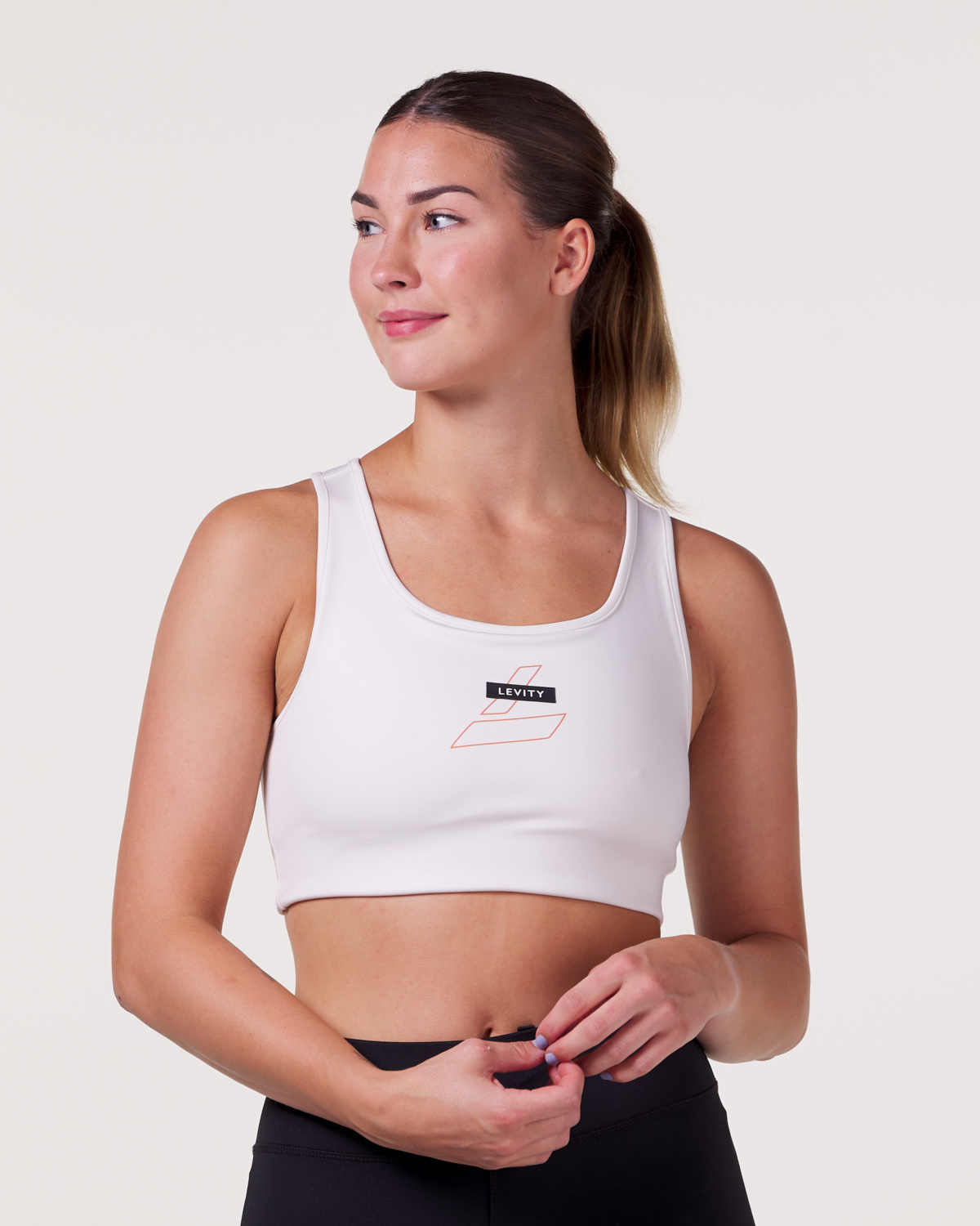 LEVITY Line Up Racerback Bra White