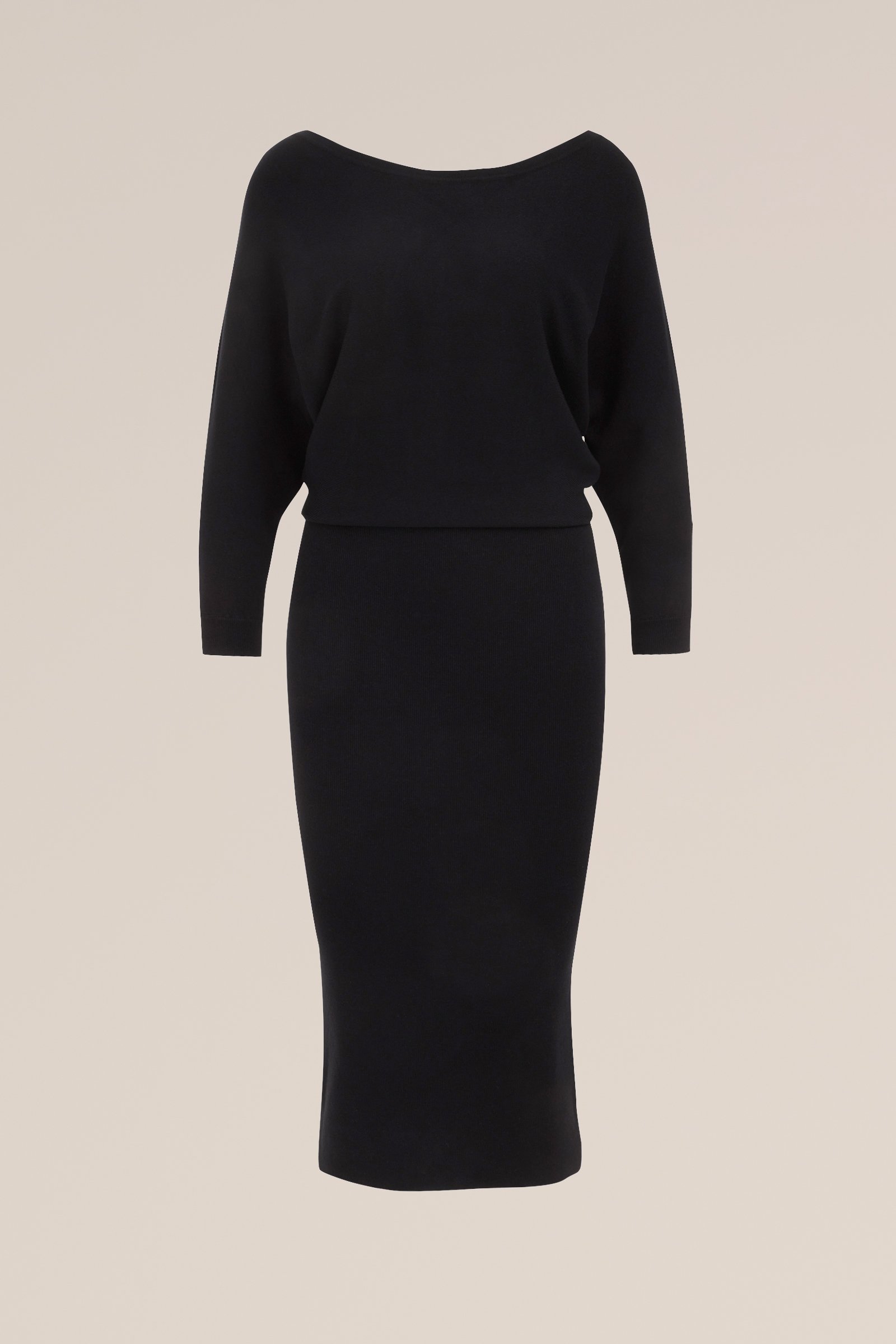 geribde jurk WE Fashion Zwart