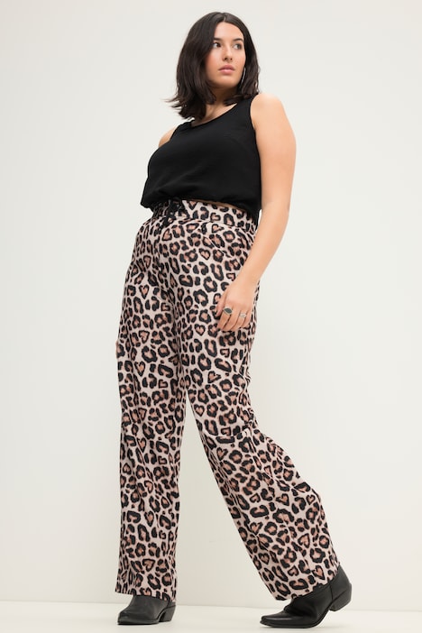 Hose, Wide Legs, HighWaist, Leoprint