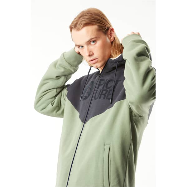 Sweatshirt PICTURE BASEMENT PLUSH ZIP HOODIE DARK BLUE GREEN SPRAY