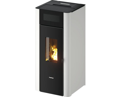 FreePoint Amaranto pelletkachel, staal, wit, 9 kW