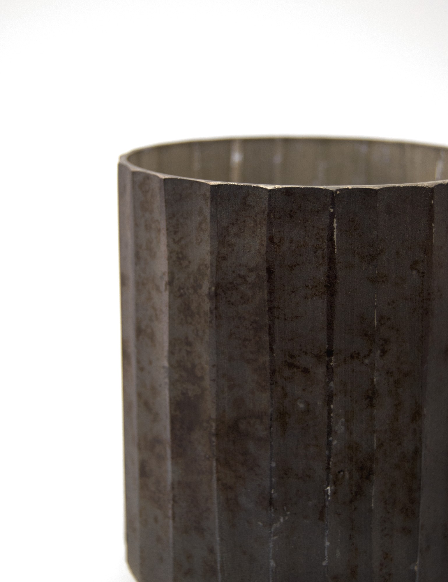 Windlicht 'Strier', grau, Ø 10 cm, H 12 cm von fischer's lagerhaus