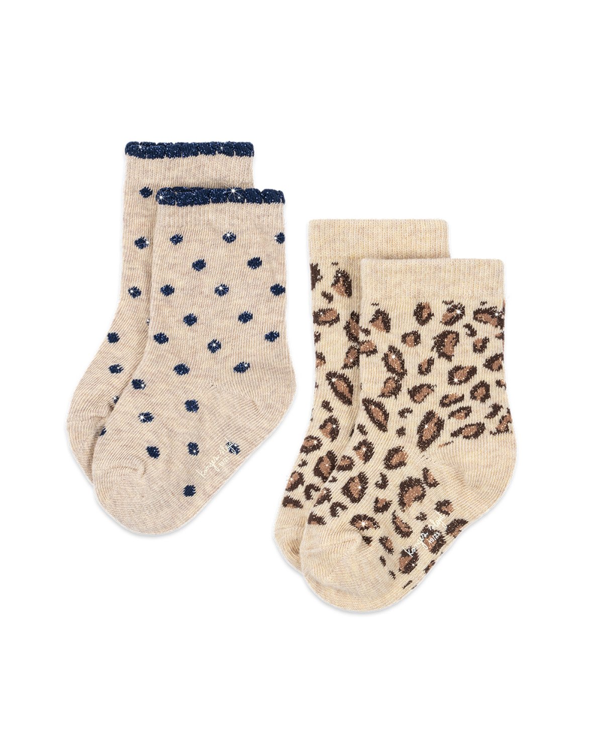 Sokker 2pk m/ Glitter – Bomullsblanding | Leo & Dot Glitter Socks
