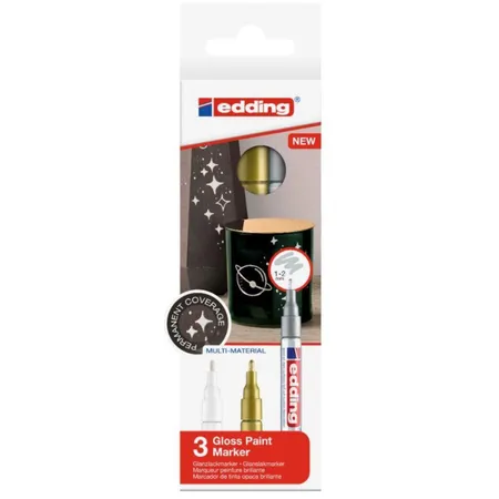 edding 751 Glanzlackmarker 1-2mm, metallic 3 Stück