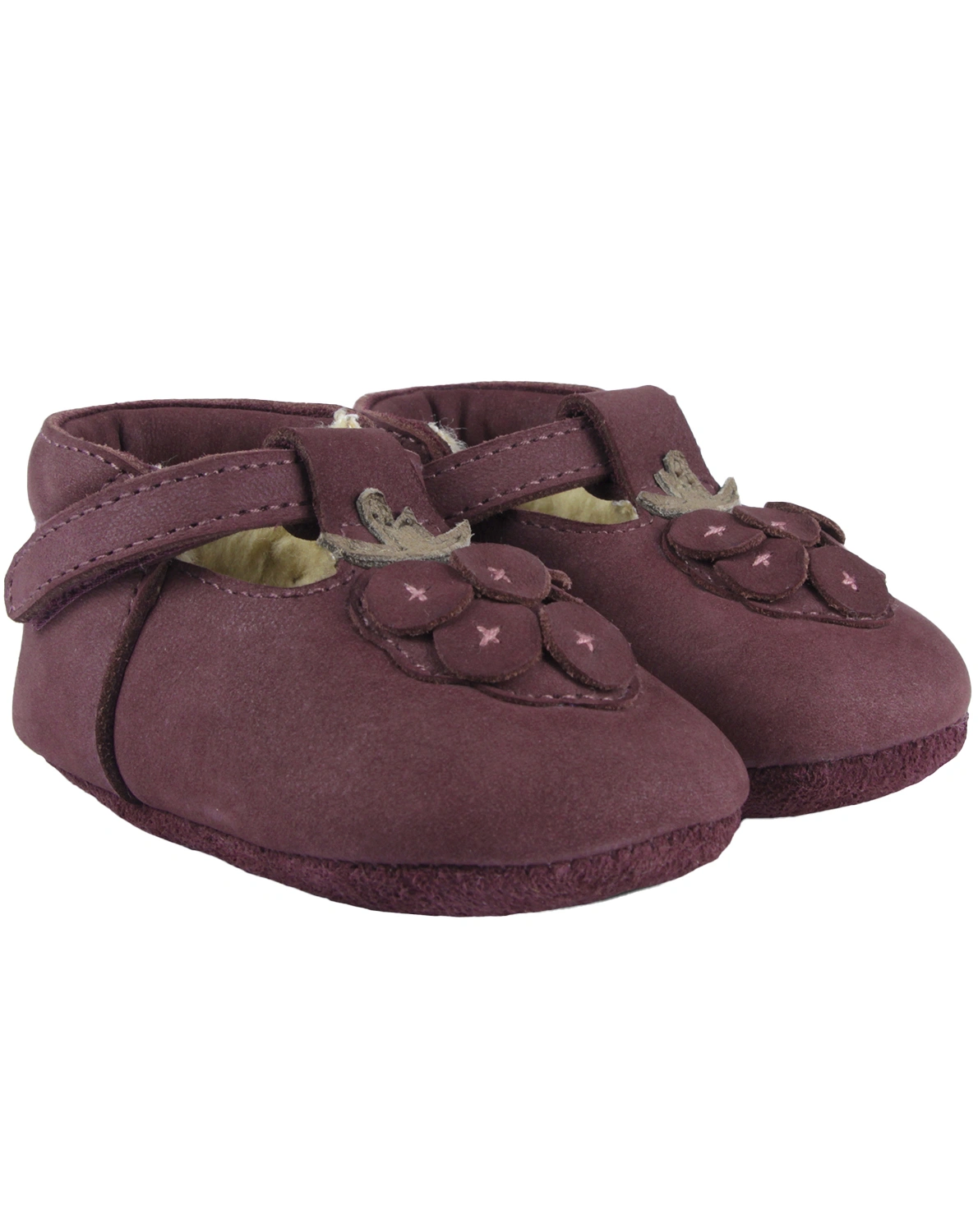 Krabbelschuhe CARLIE - RASPBERRY gefüttert in berry red