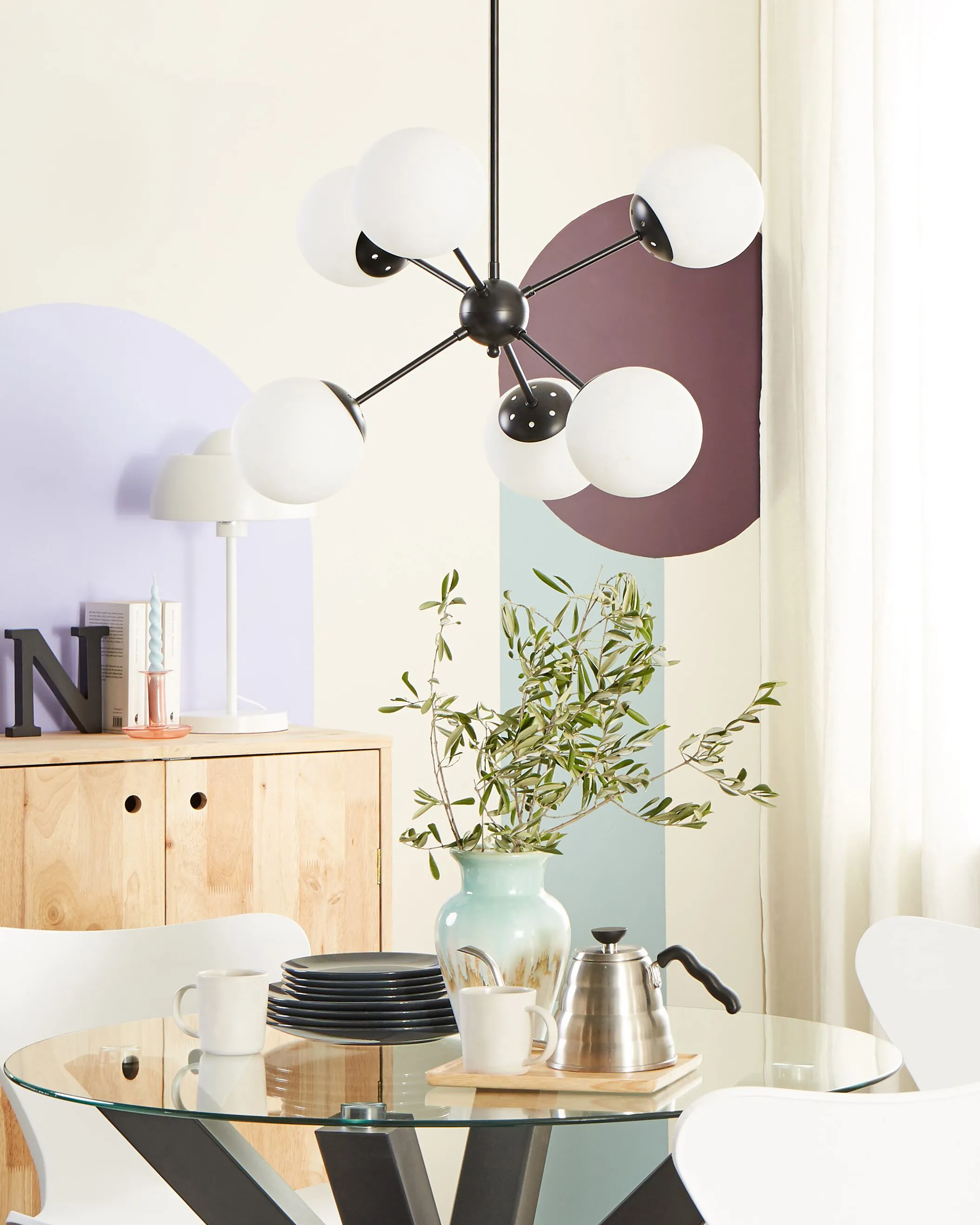 Plafondlamp ADAWRO Metaal Zwart/wit