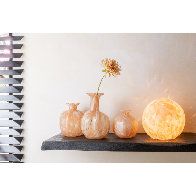 Vase en verre beige 14x14x23 cm