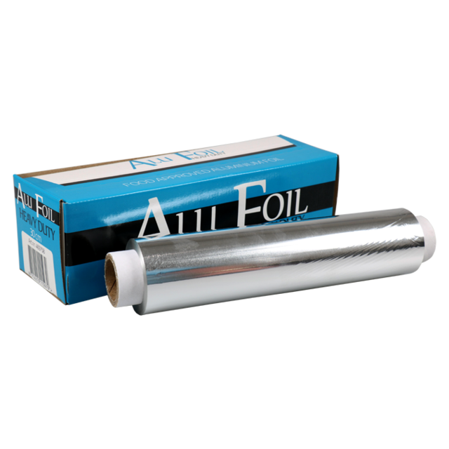 Folie, aluminiumfolie, op rol, Aluminium, 30cm, 125m, 14my, zilver