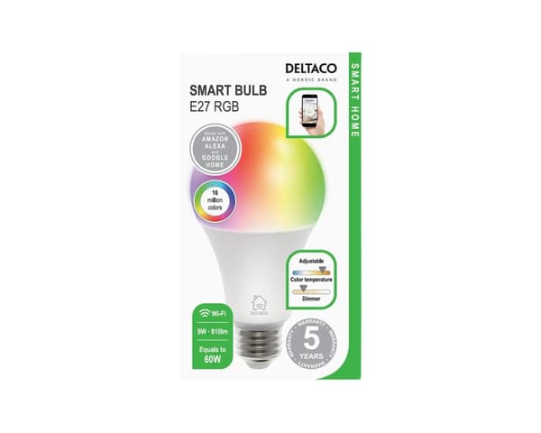 RGB LED Lampe E27 WiFi 9W