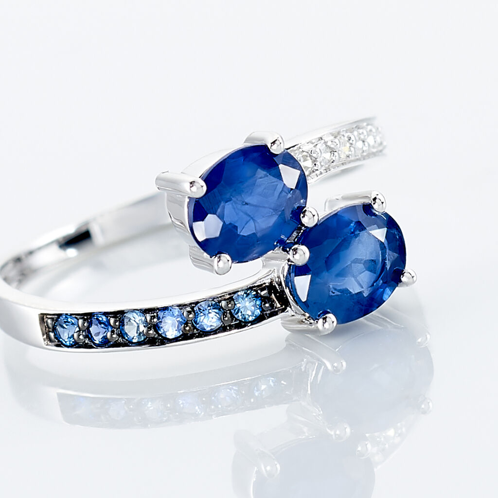 Bague Toi Et Moi Or Blanc Saphir Et Diamant