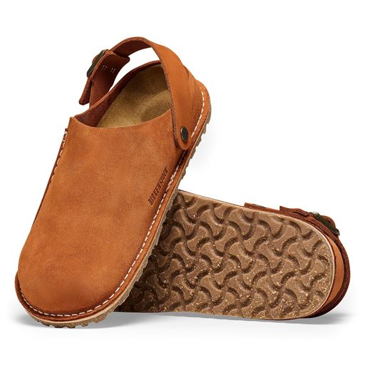 Birkenstock Lutry Premium Suede Slippers, Orange, 39