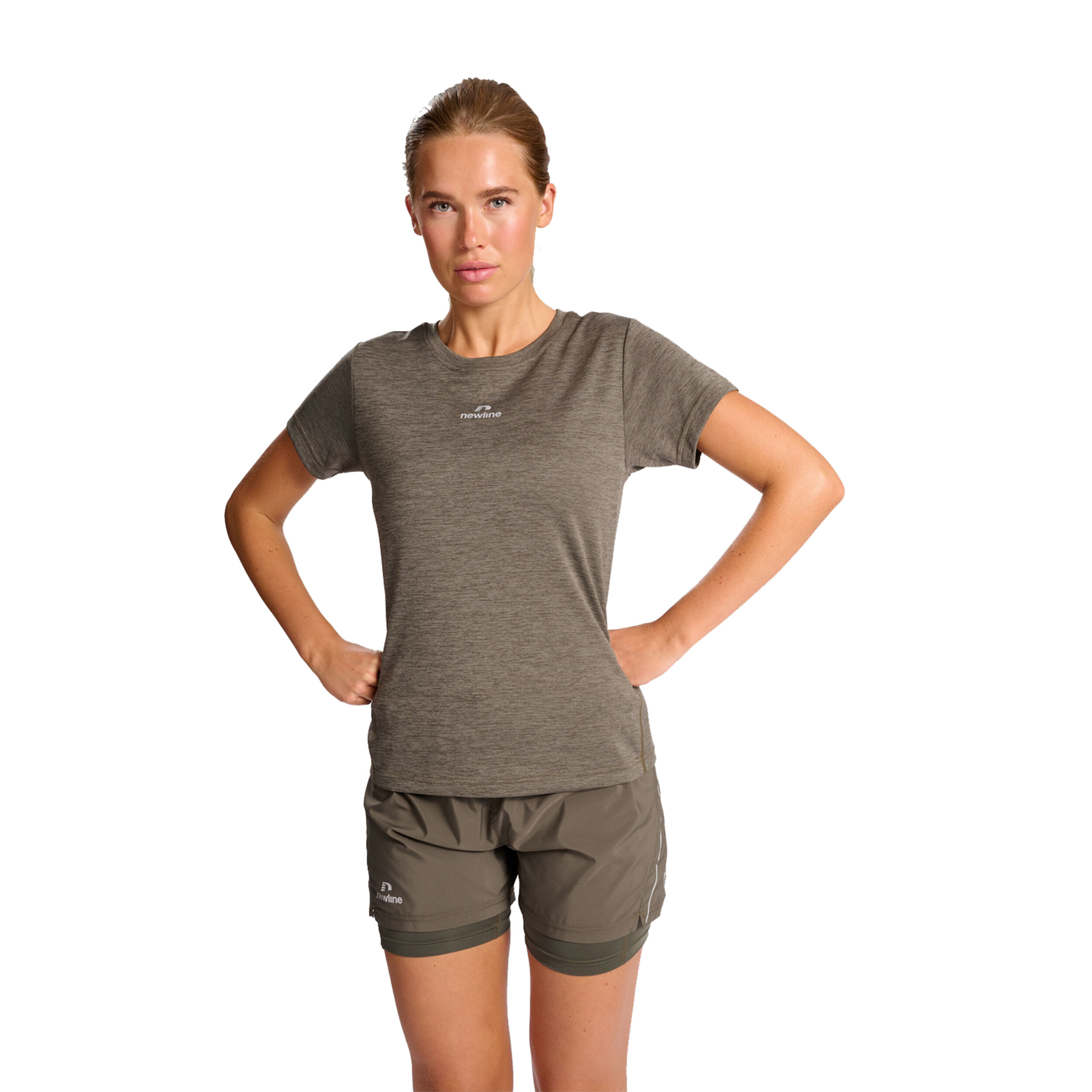 Newline Pace Melange Maillot De Course Femmes - Beige