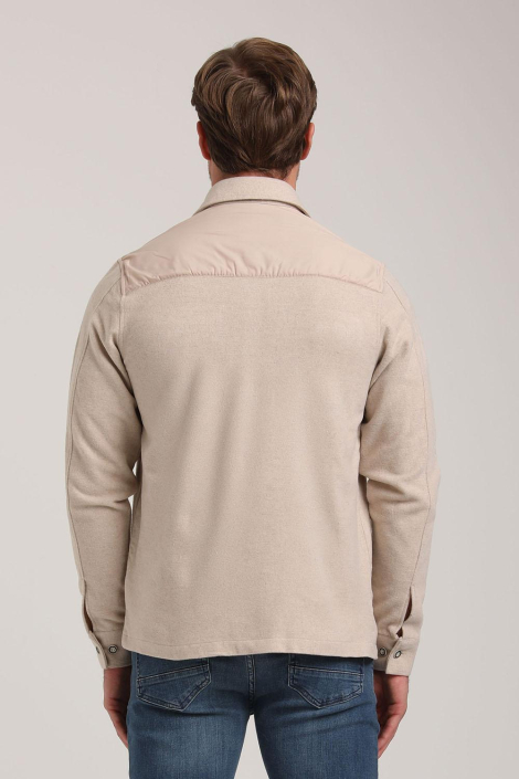 Gabbiano beige heren overhemd